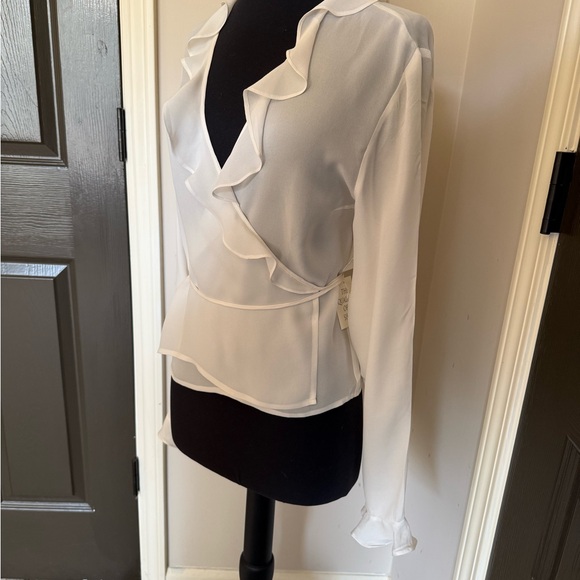 Moda International Ivory Ruffle Wrap Blouse - Picture 4 of 11